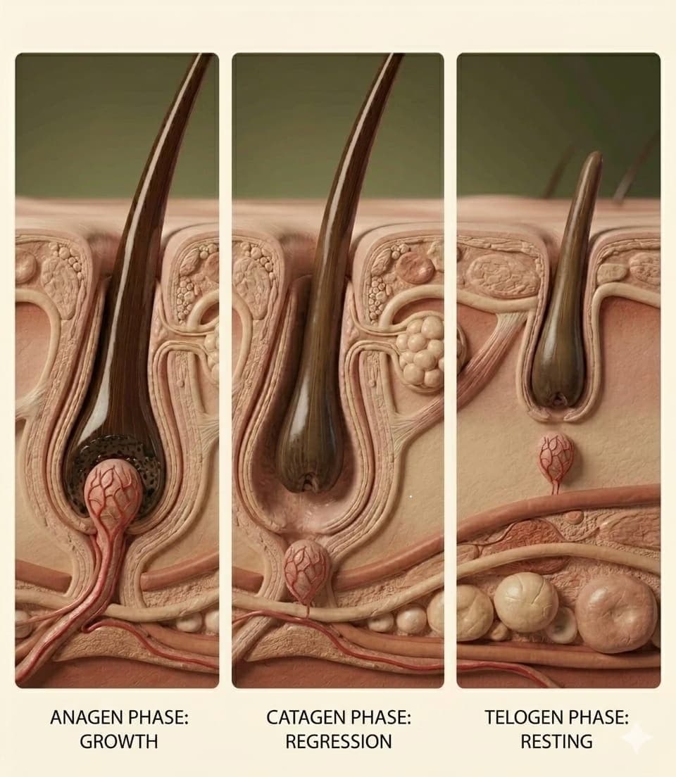 Close-up clinical and follicular detail relevant to practical FUE training.